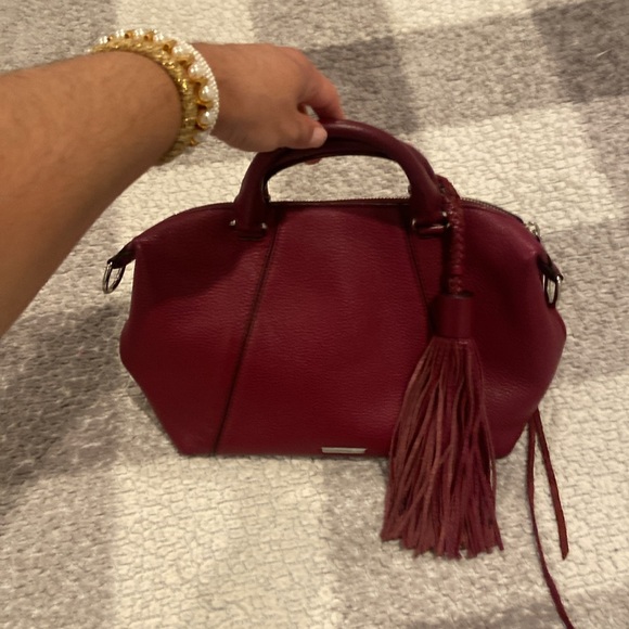 Rebecca Minkoff cranberry red leather satchel with large tassel - Picture 6 of 10